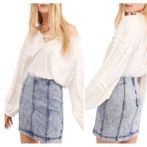 FREE PEOPLE Acid Wash Mini Skirt